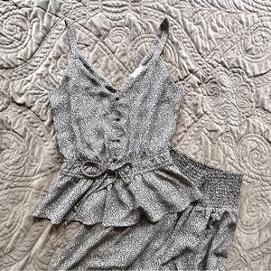 Sienna Sky Black and White Wide Leg Jumpsuit